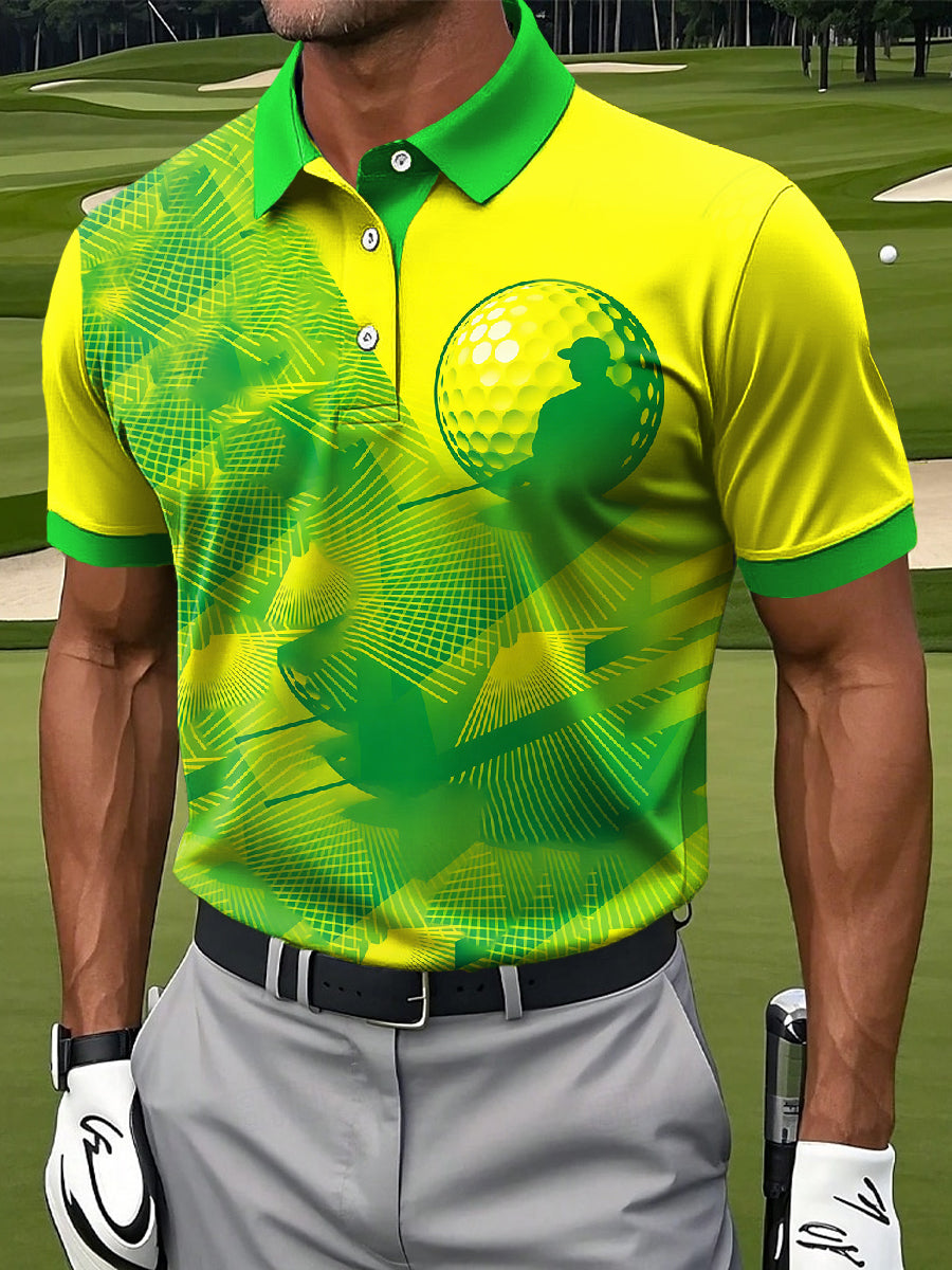 Men's Retro Golf Business Style Printed Polo Shirt