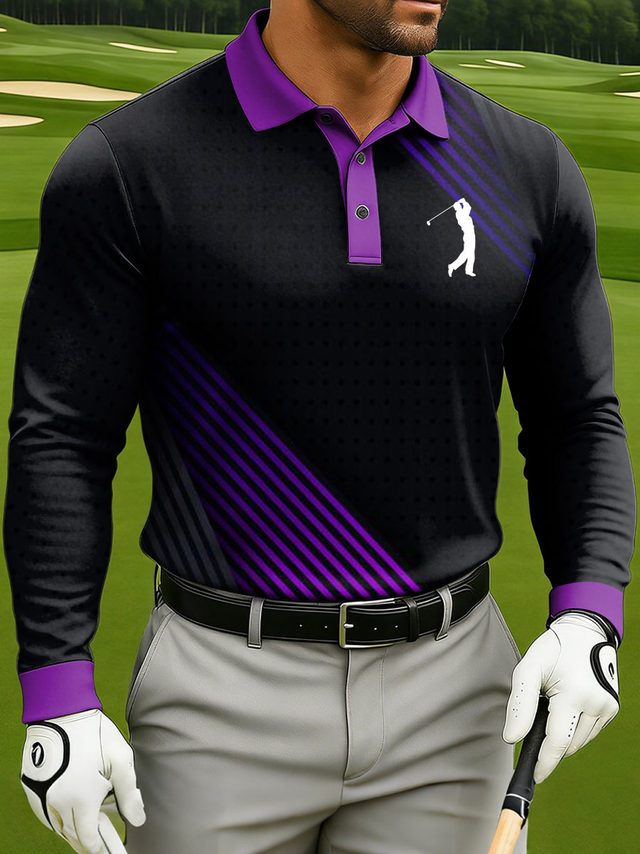 Men's Business-style Long-Sleeved Polo Shirt