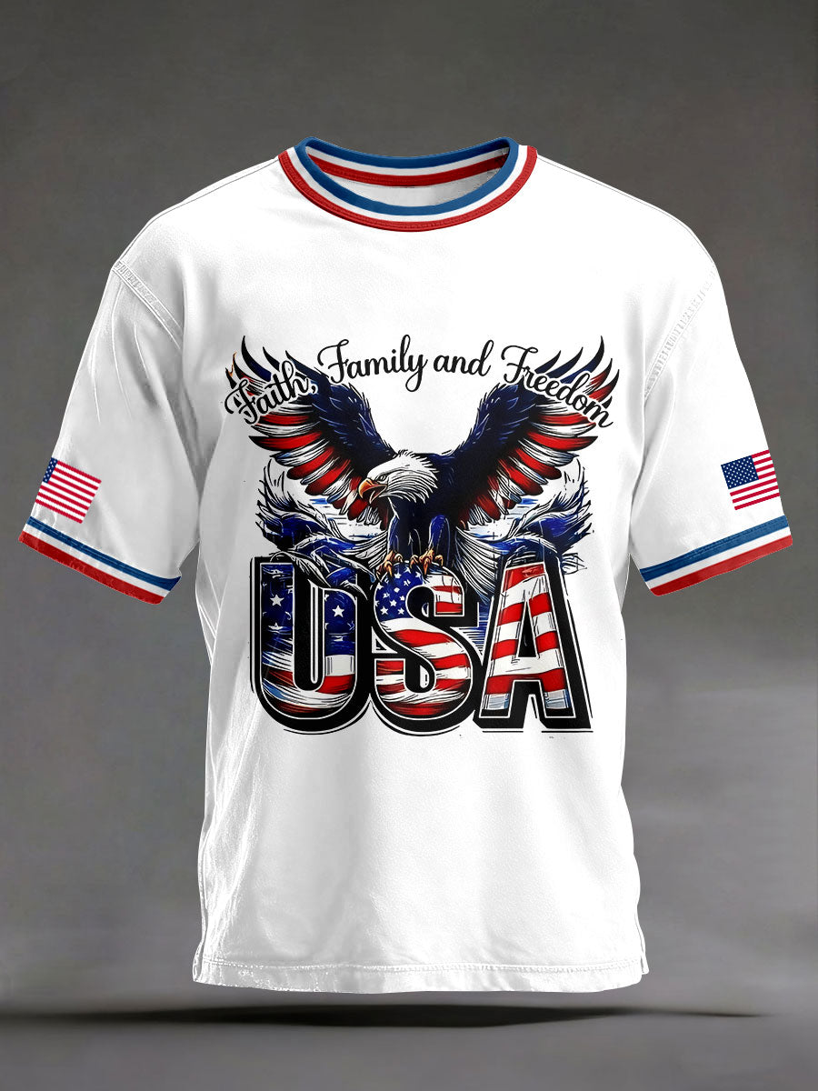 Men's Faith, Family, and Freedom USA T-shirts