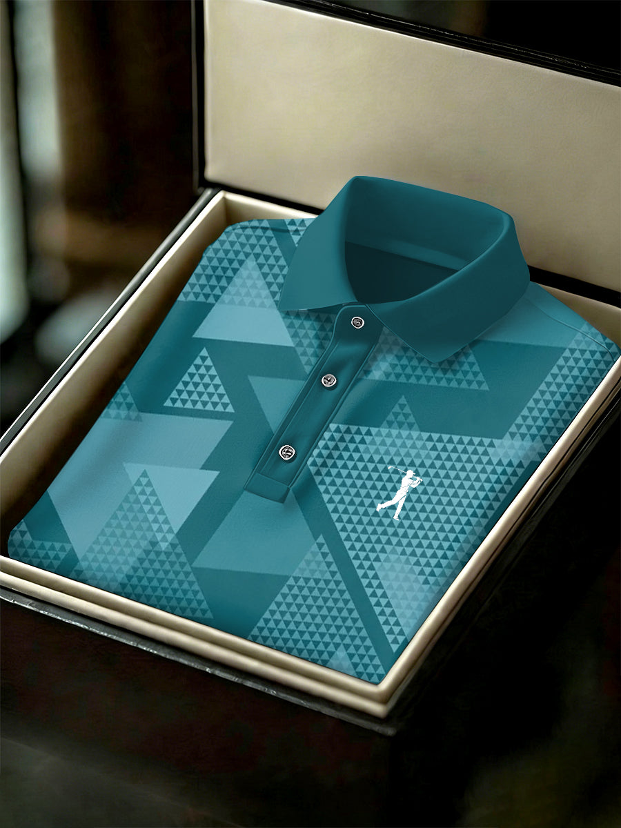 Men's Vintage Business Style Printed Casual Polo Shirt