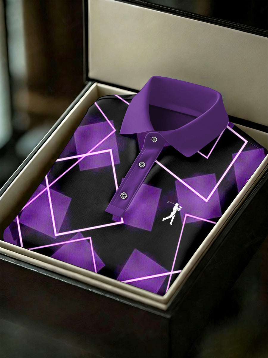 Men's Vintage Business Style Printed Casual Polo Shirt