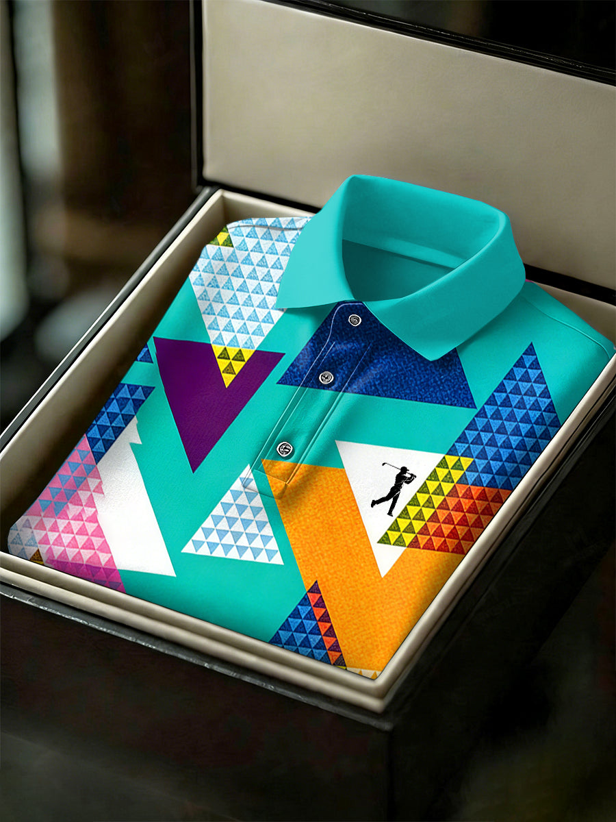 Men's Vintage Business Style Printed Casual Polo Shirt