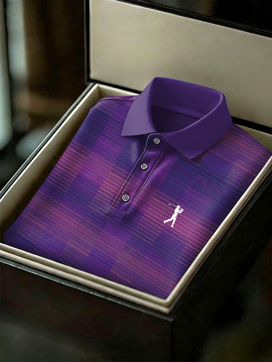 Men's Vintage Business Style Printed Casual Polo Shirt