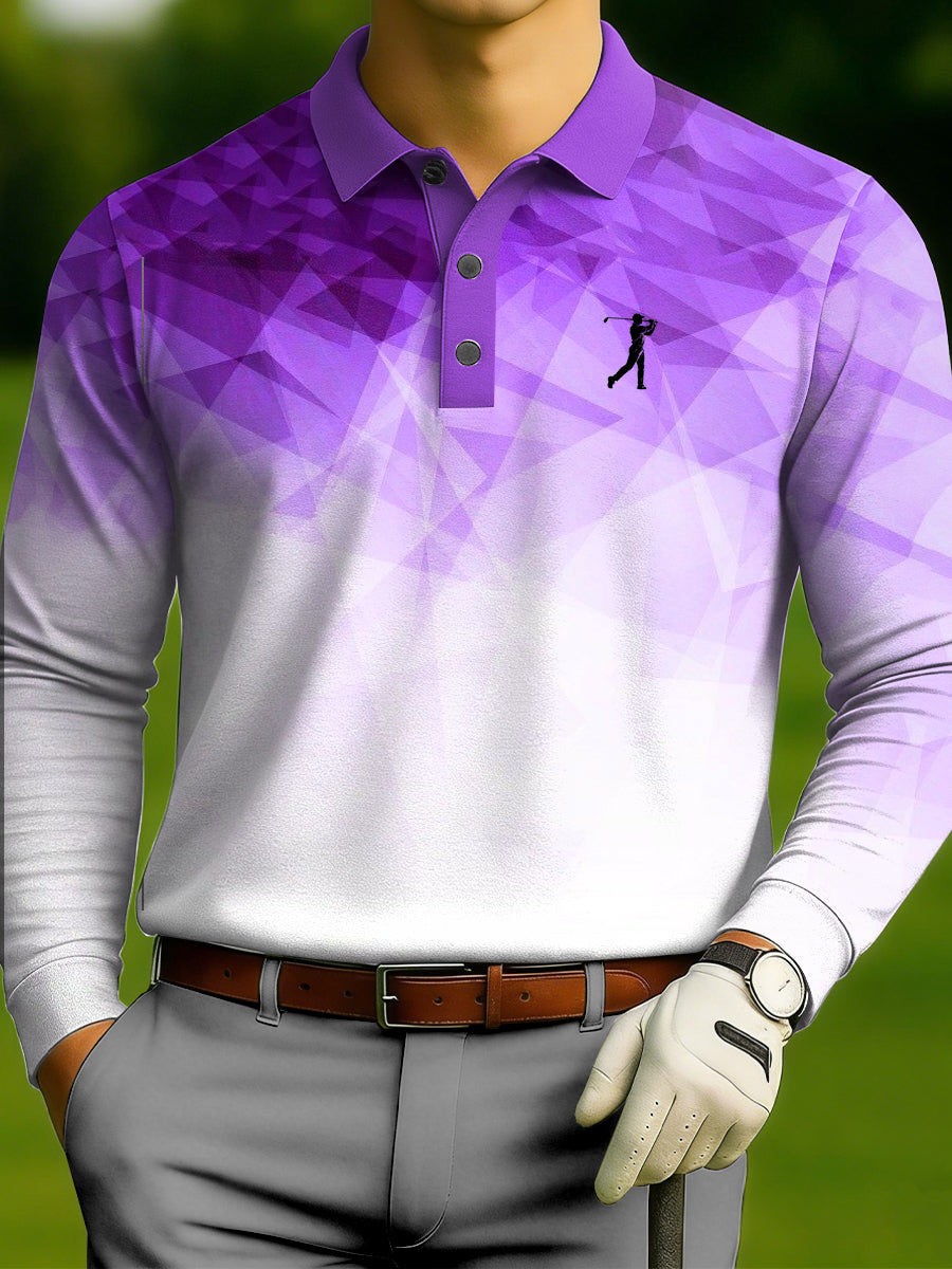 Men's Vintage Business Style Printed Casual Polo Shirt