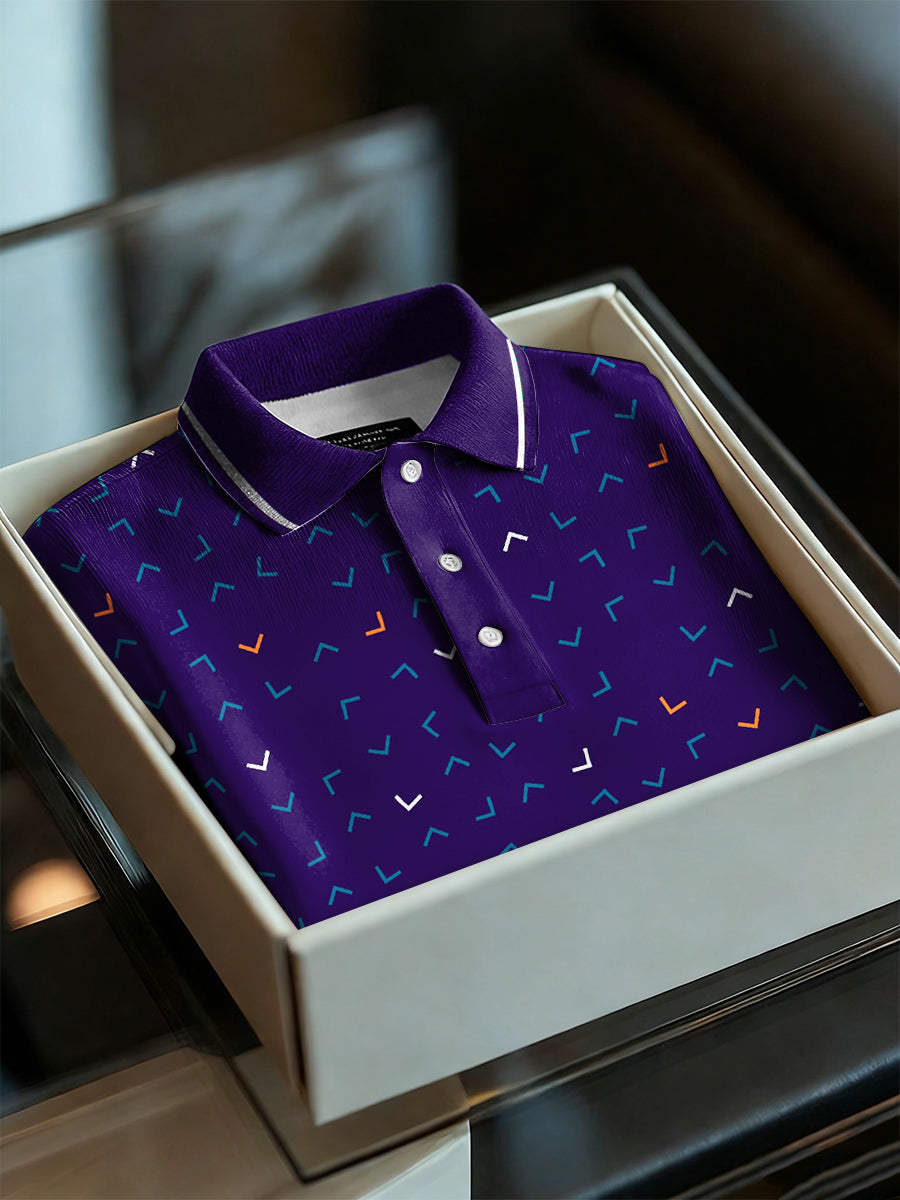 Men's Business Style Polo Collar Casual Short Sleeved Shirt