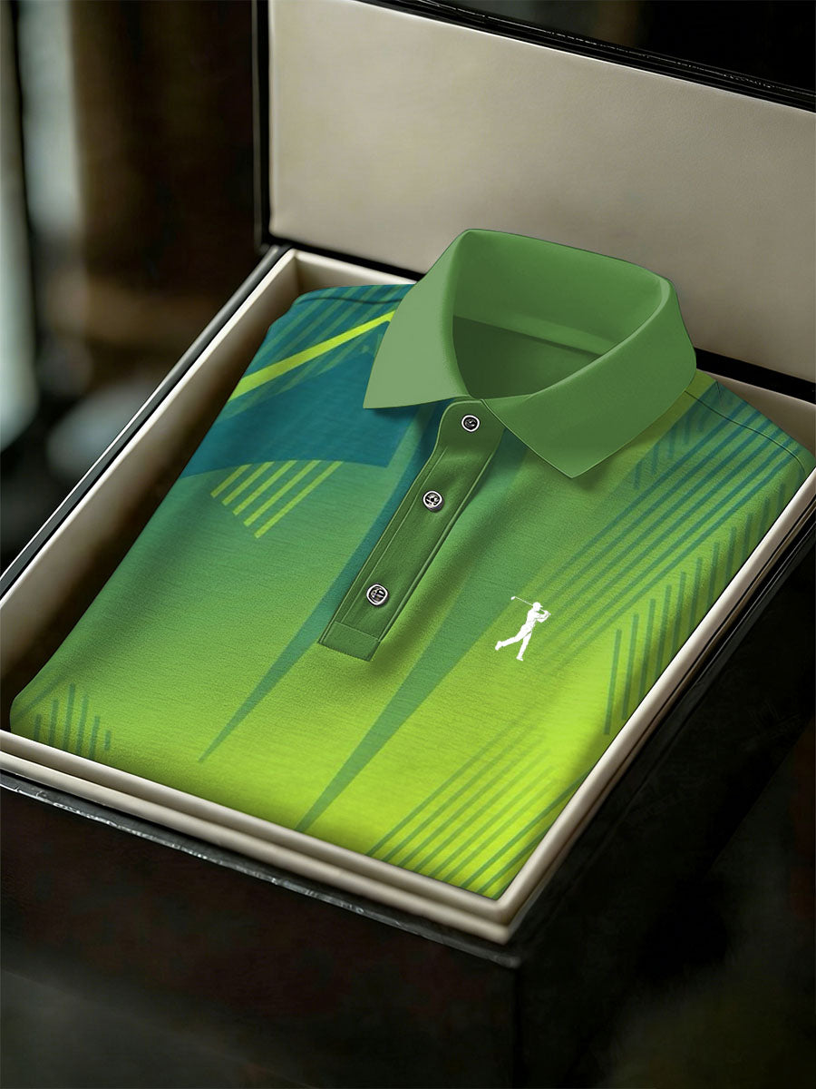 Men's Vintage Business Style Printed Casual Polo Shirt