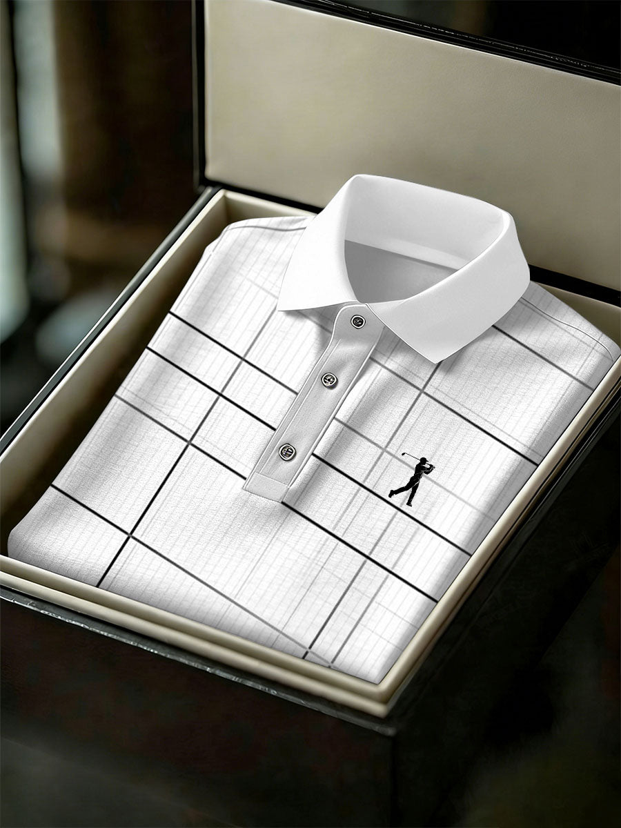 Men's Vintage Business Style Printed Casual Polo Shirt