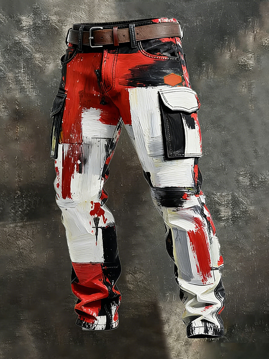 Men's Retro Business Style Casual Work Trousers