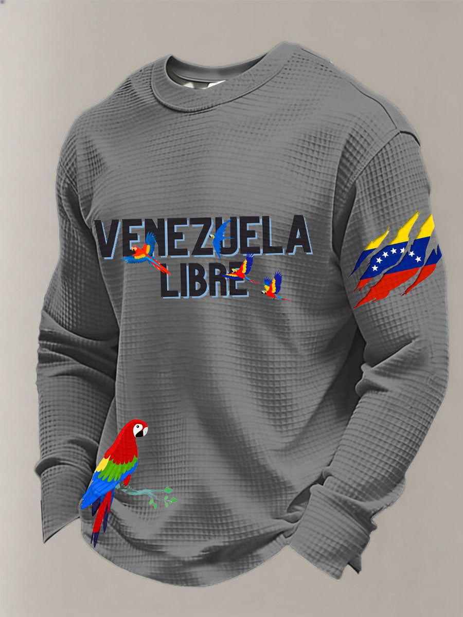 Men's Venezuela Libre Waffle Long Sleeve T-Shirt