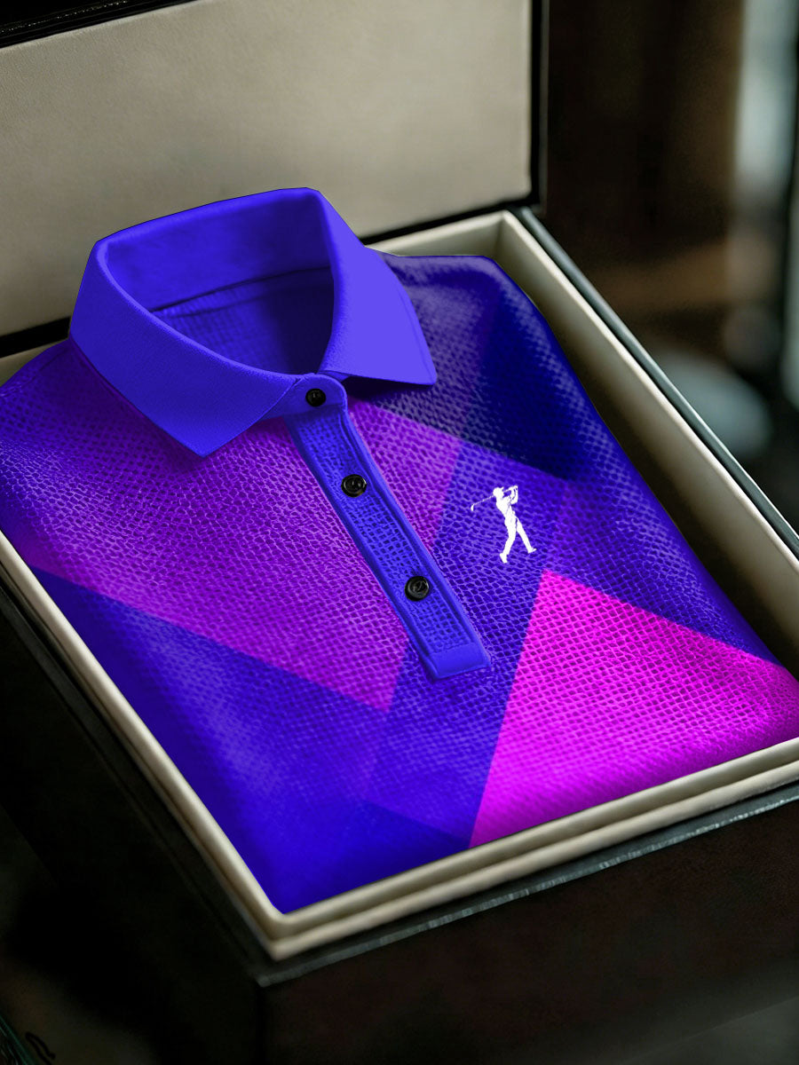 Men's Vintage Business Style Printed Casual Polo Shirt