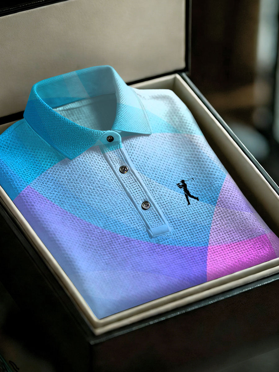 Men's Vintage Business Style Printed Casual Polo Shirt