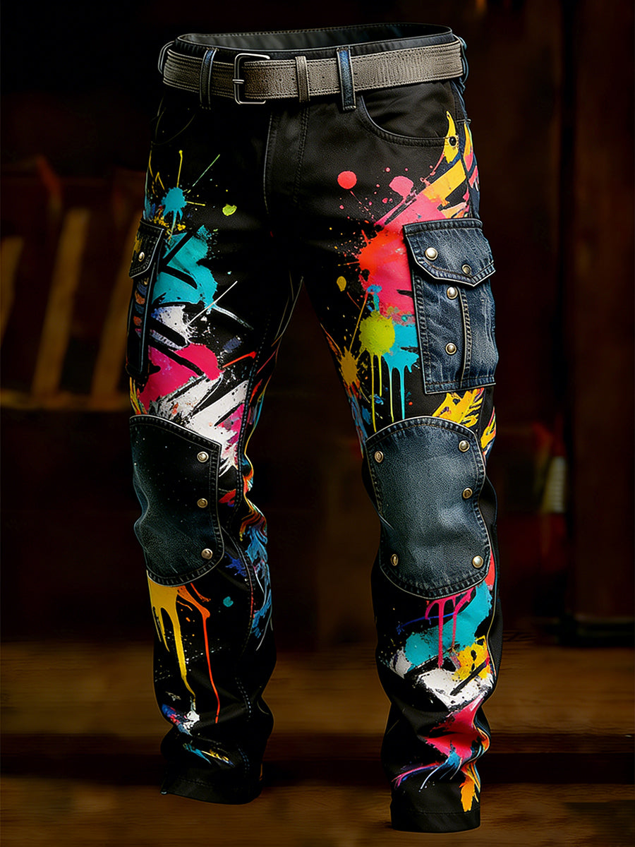 Men's Retro Business Style Casual Work Trousers