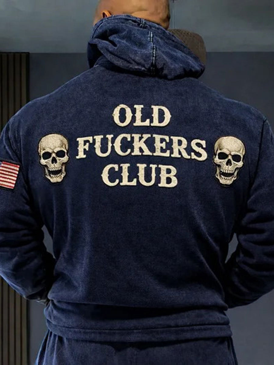 Men's Old Fuckers Club Printed Casual Hoodie