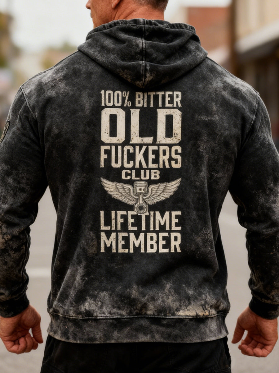 Retro Old Fuckers Club Casual Hoodie