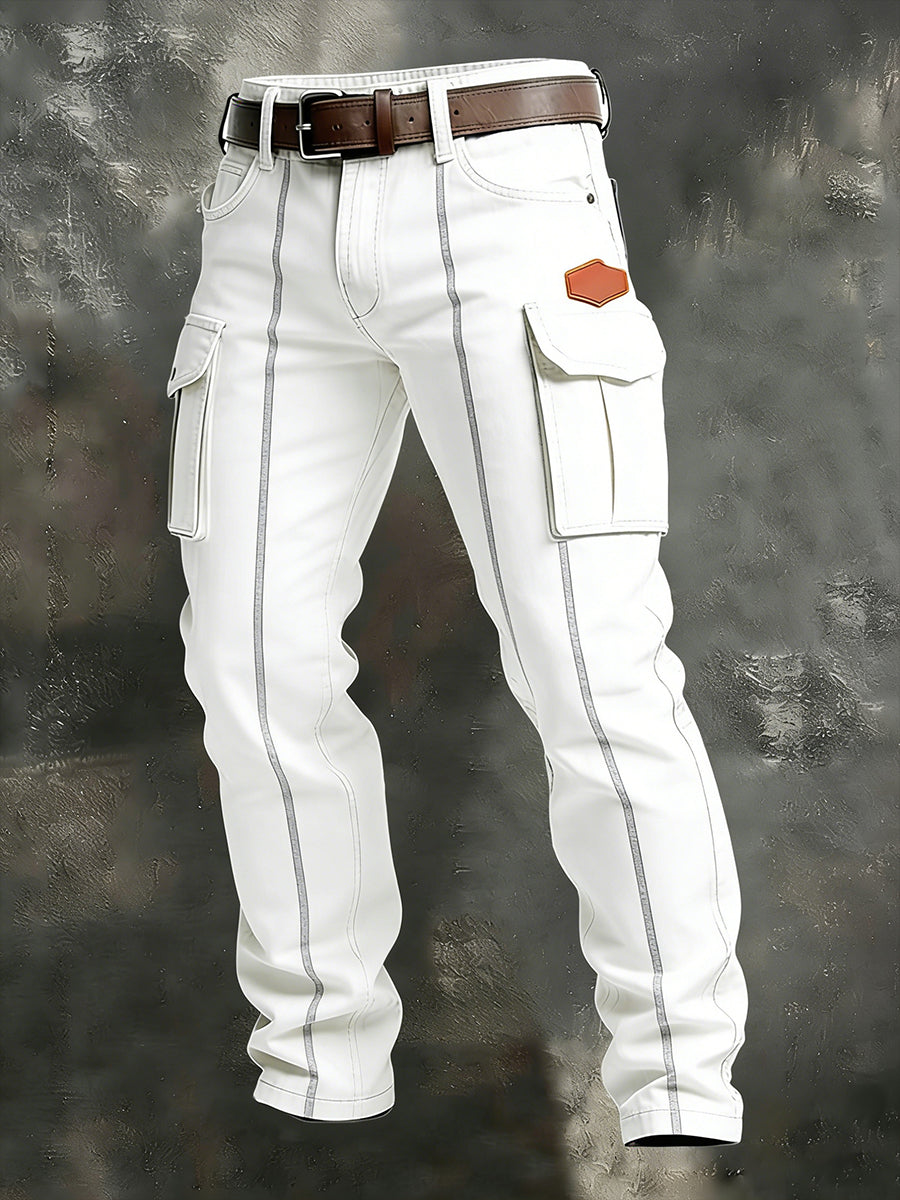 Men's Retro Business Style Casual Work Trousers