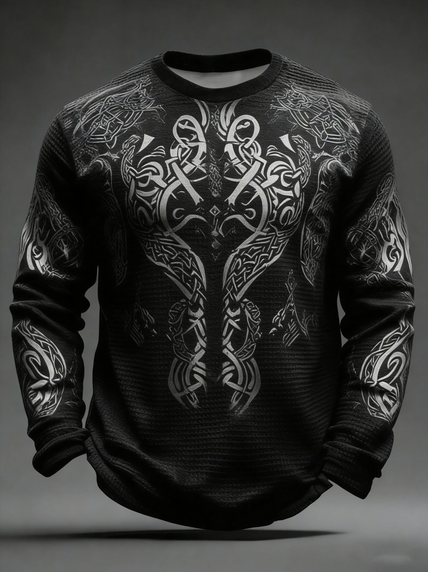 Men's Viking Printed Waffle Long Sleeve Sweatshirt