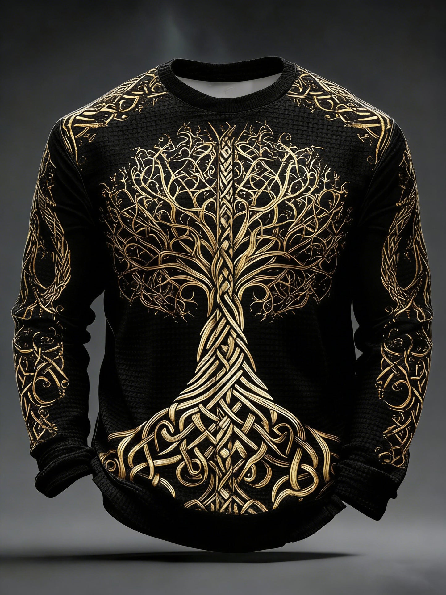 Men's Viking Printed Waffle Long Sleeve Sweatshirt