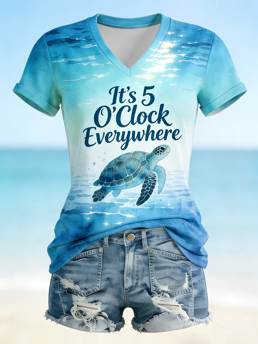 It's 5 O'Clock Everywhere Women's Gradient Ocean T-Shirt