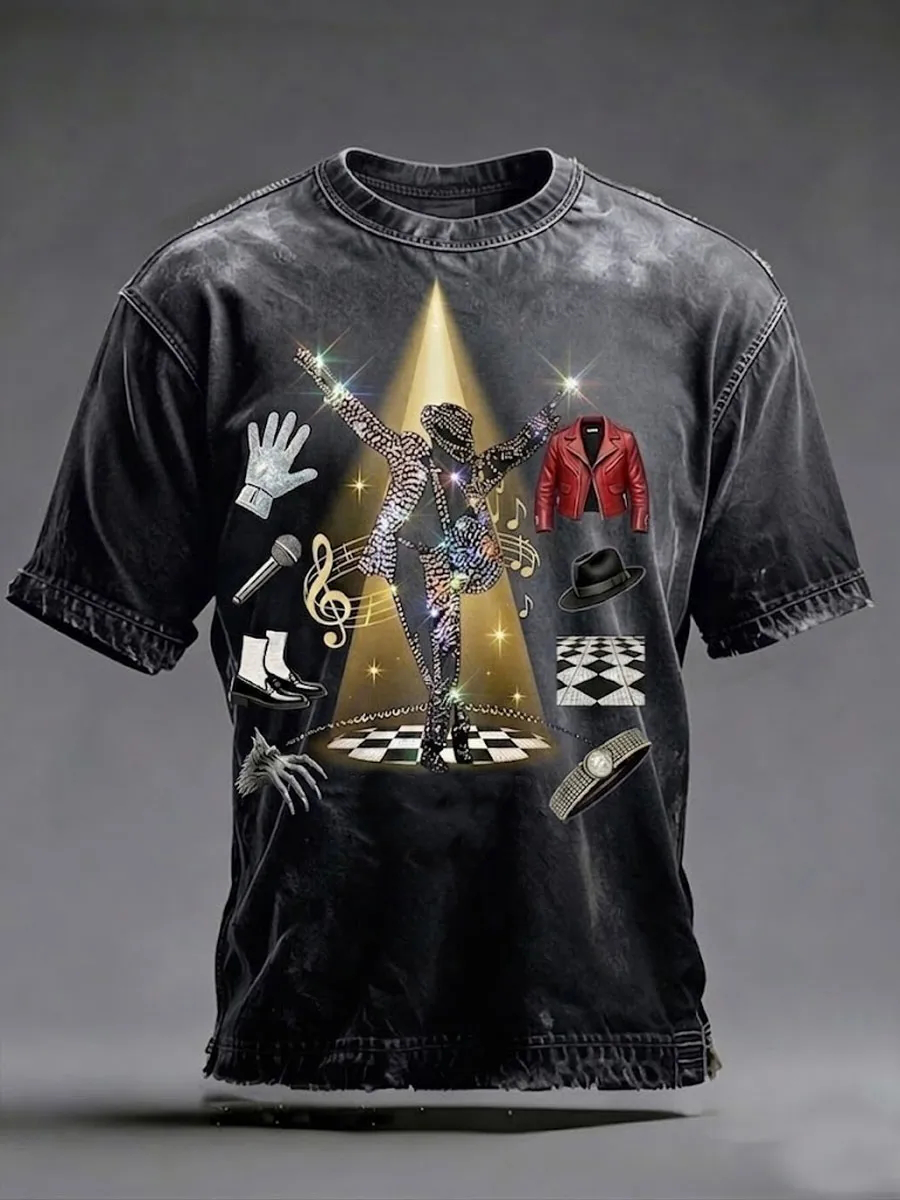 Men's Pop Music Character Short Sleeves T-shirt