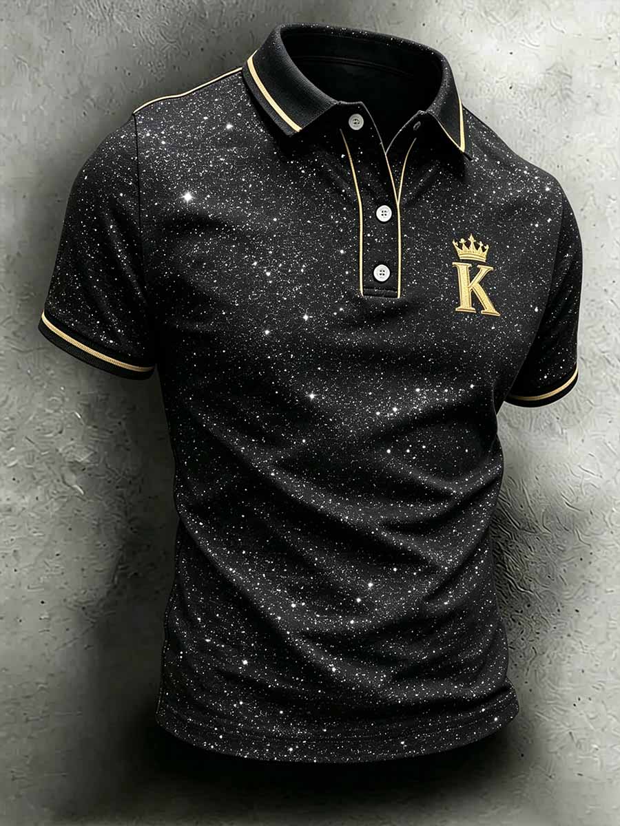 Men's Vintage Commemorative Printed Polo Shirt