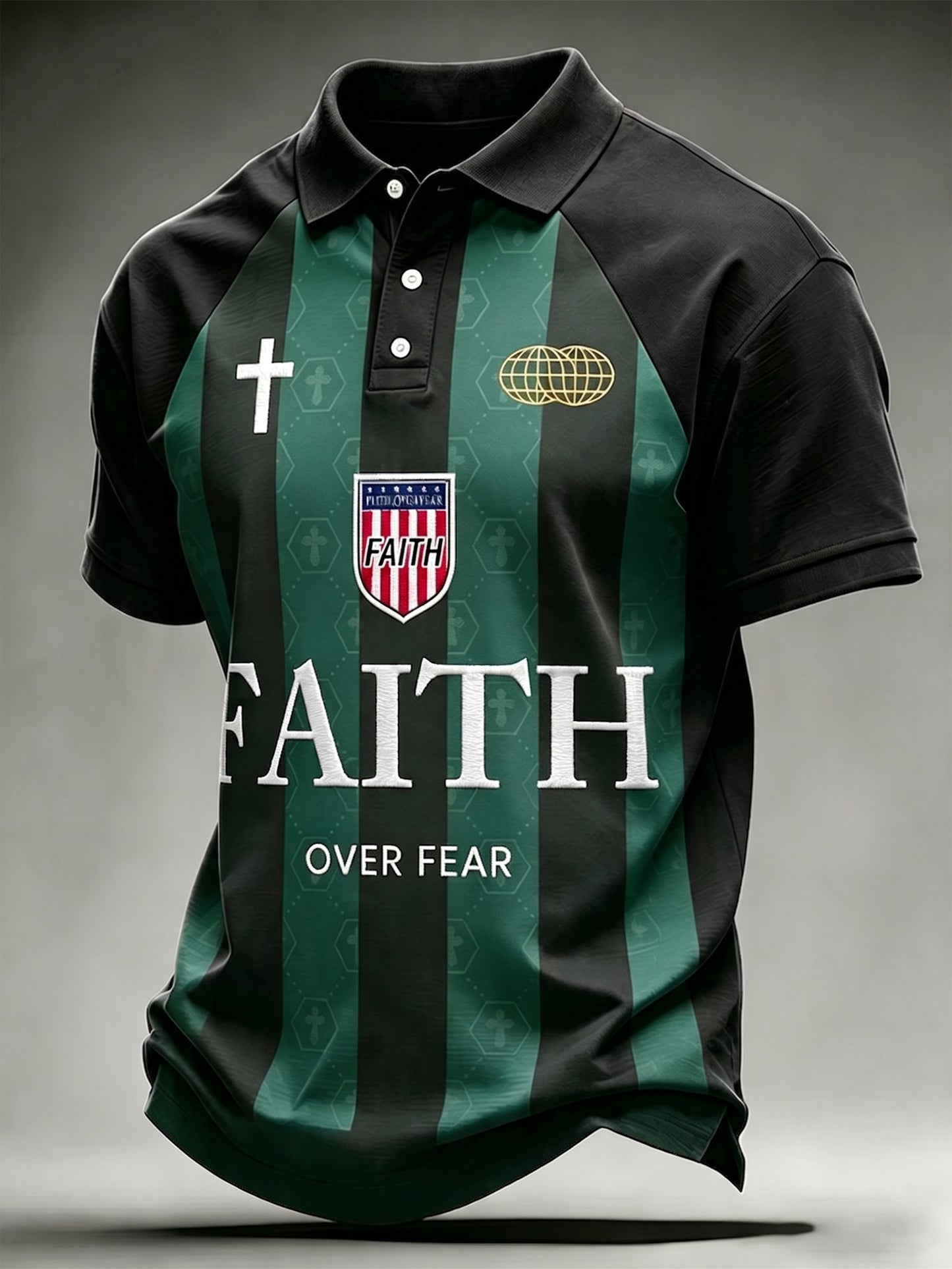 Men's Christian Faith Over Fear Cross Short Sleeve Top