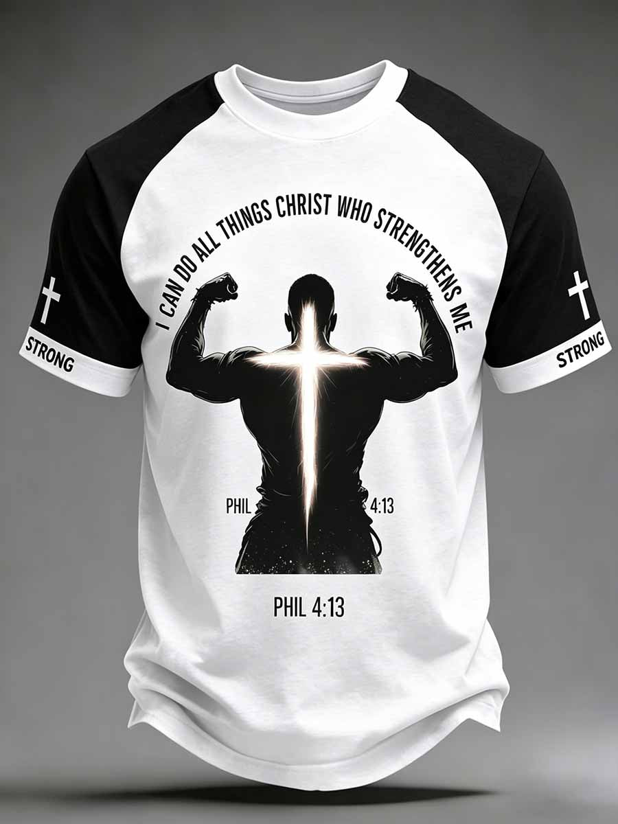 Men's Vintage Jesus Faith Print Casual T-Shirt