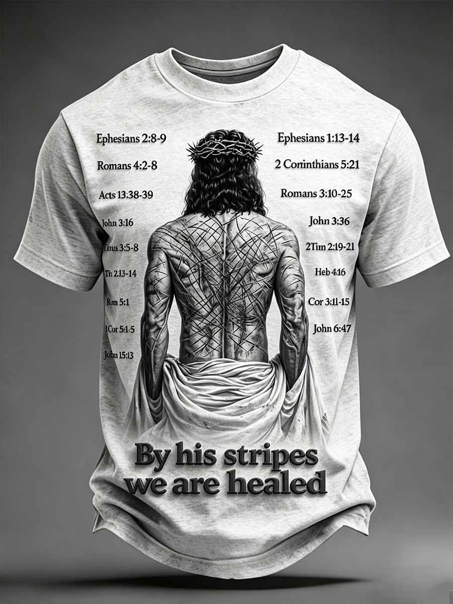 Men's Vintage Jesus Faith Print Casual T-Shirt
