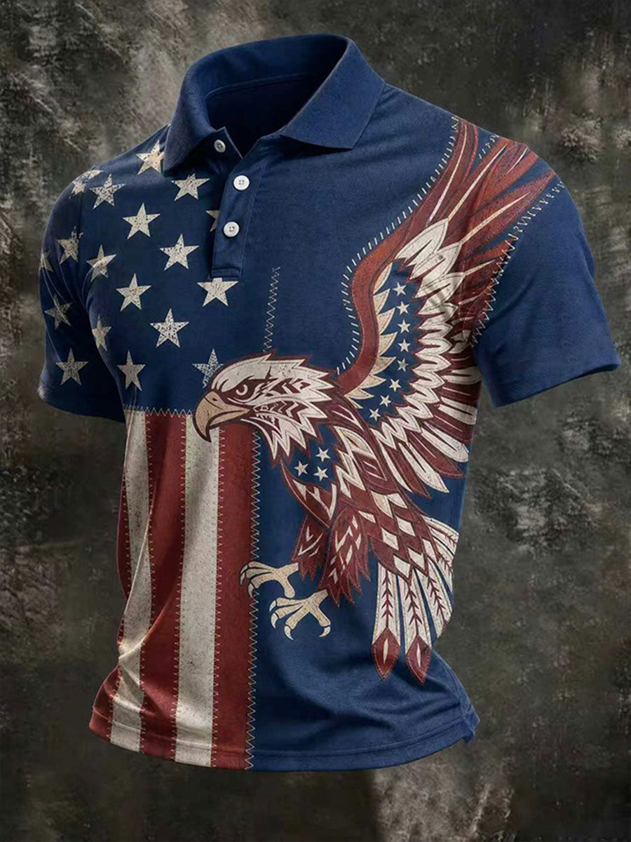 Men's Independence Day American Print Casual T-shirt