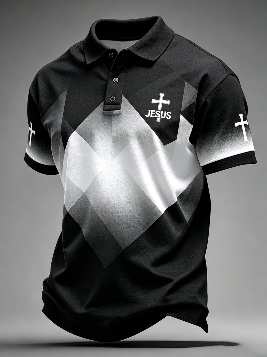 Men's JESUS Print Casual Top