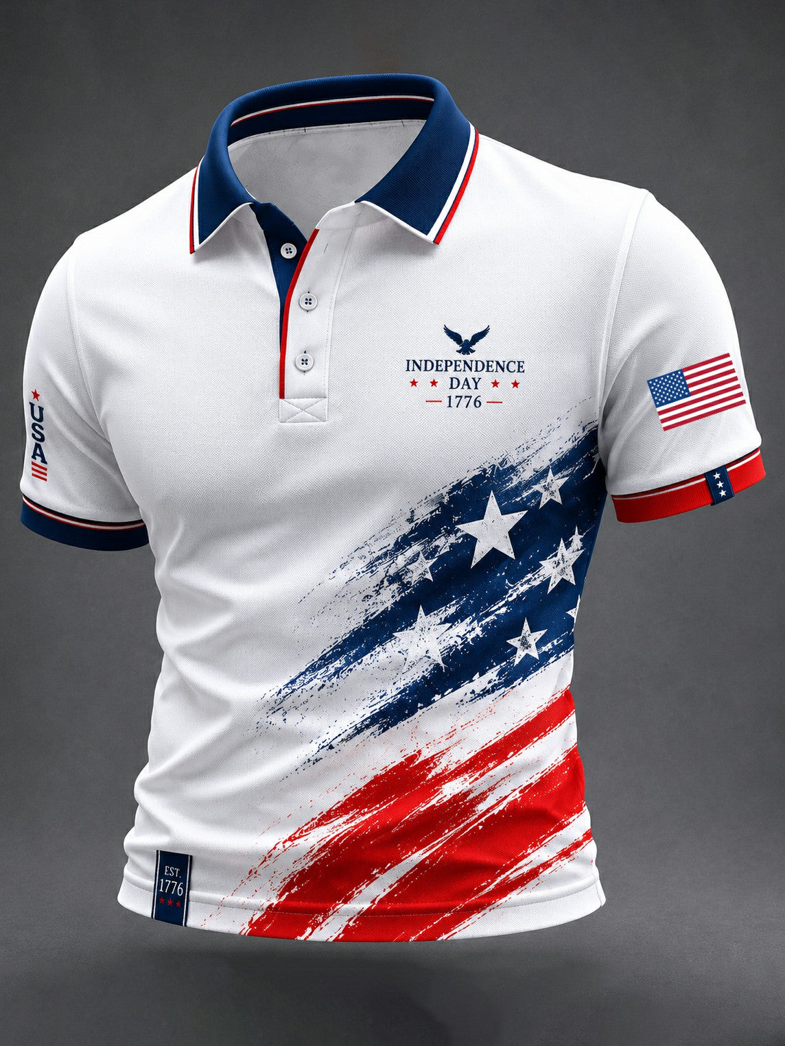 Men's American Flag Eagle Printed Shirt