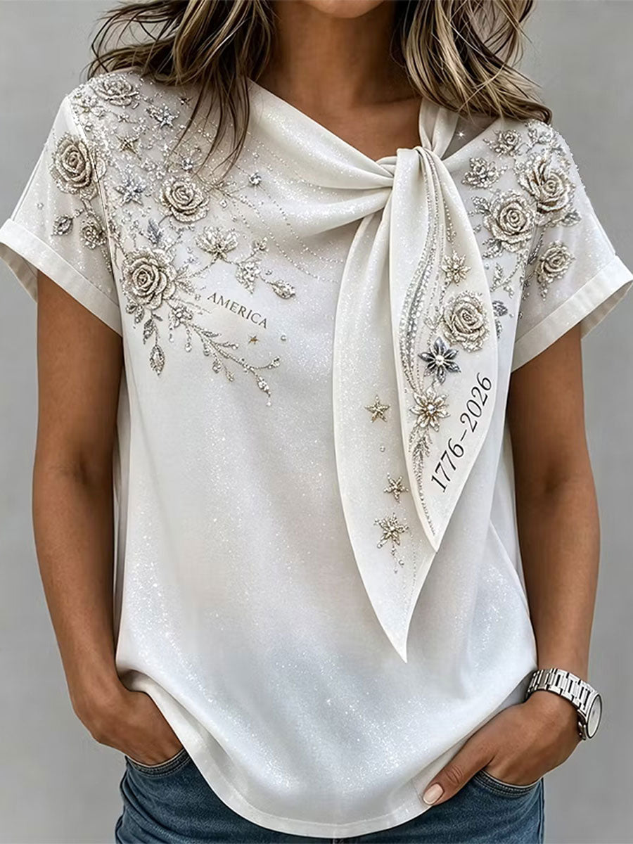 Women's Floral Print Casual T-Shirt