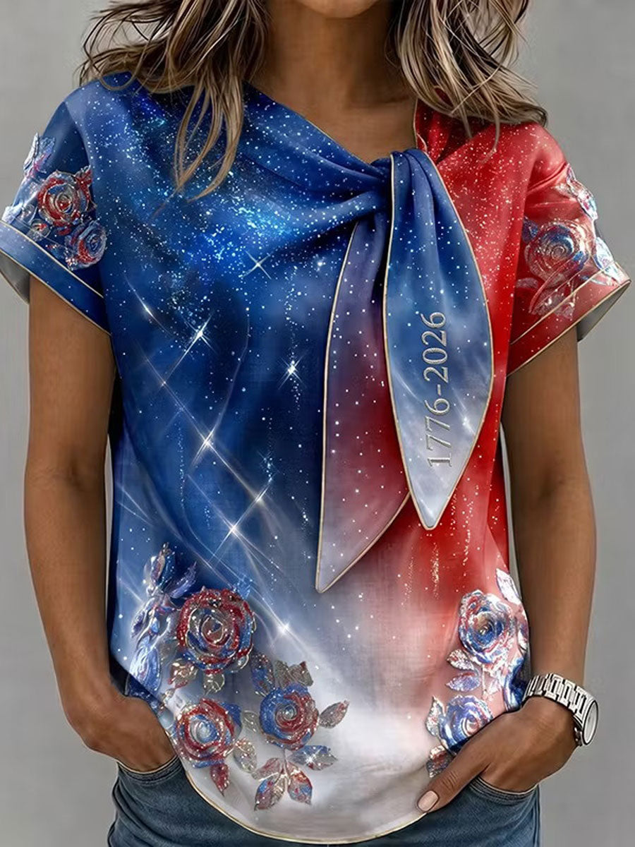 Women's Floral Print Casual T-Shirt