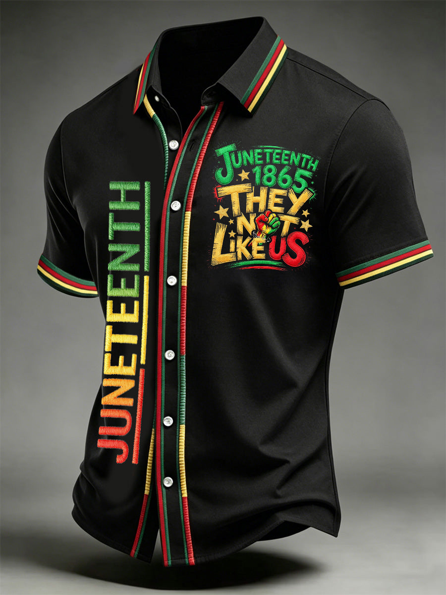 Men's Juneteenth They Not Like Us Since 1865 Print Casual Shirt