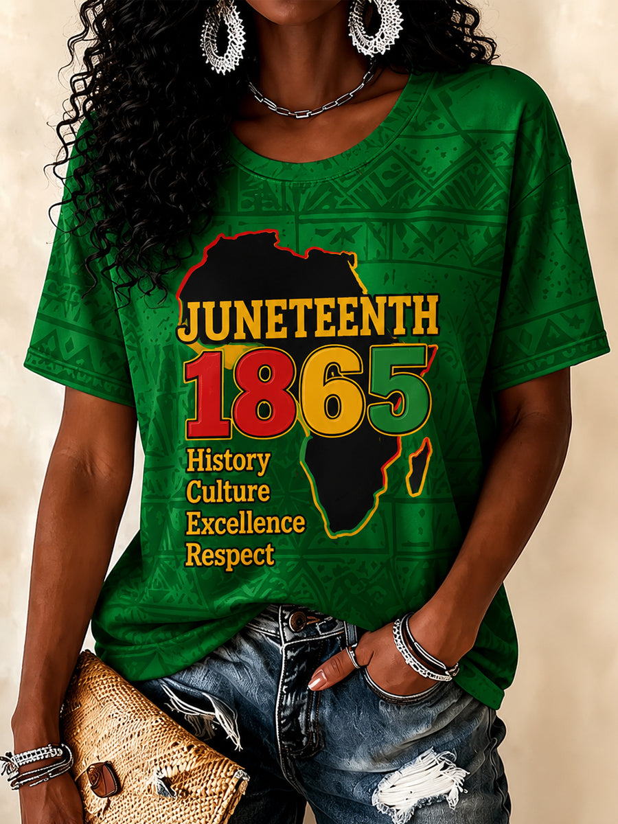 Women's Juneteenth Print Casual Tee