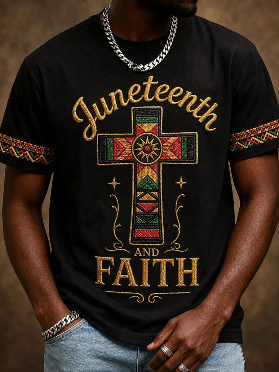 Men's Juneteenth Print Casual T-Shirt