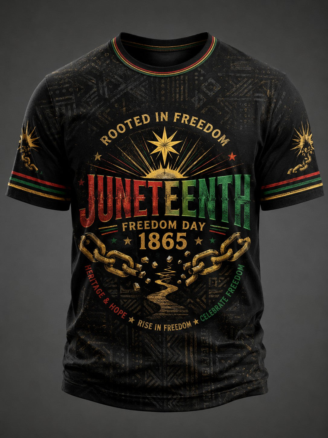 Men's Juneteenth Rooted In Freedom Printed T-shirt