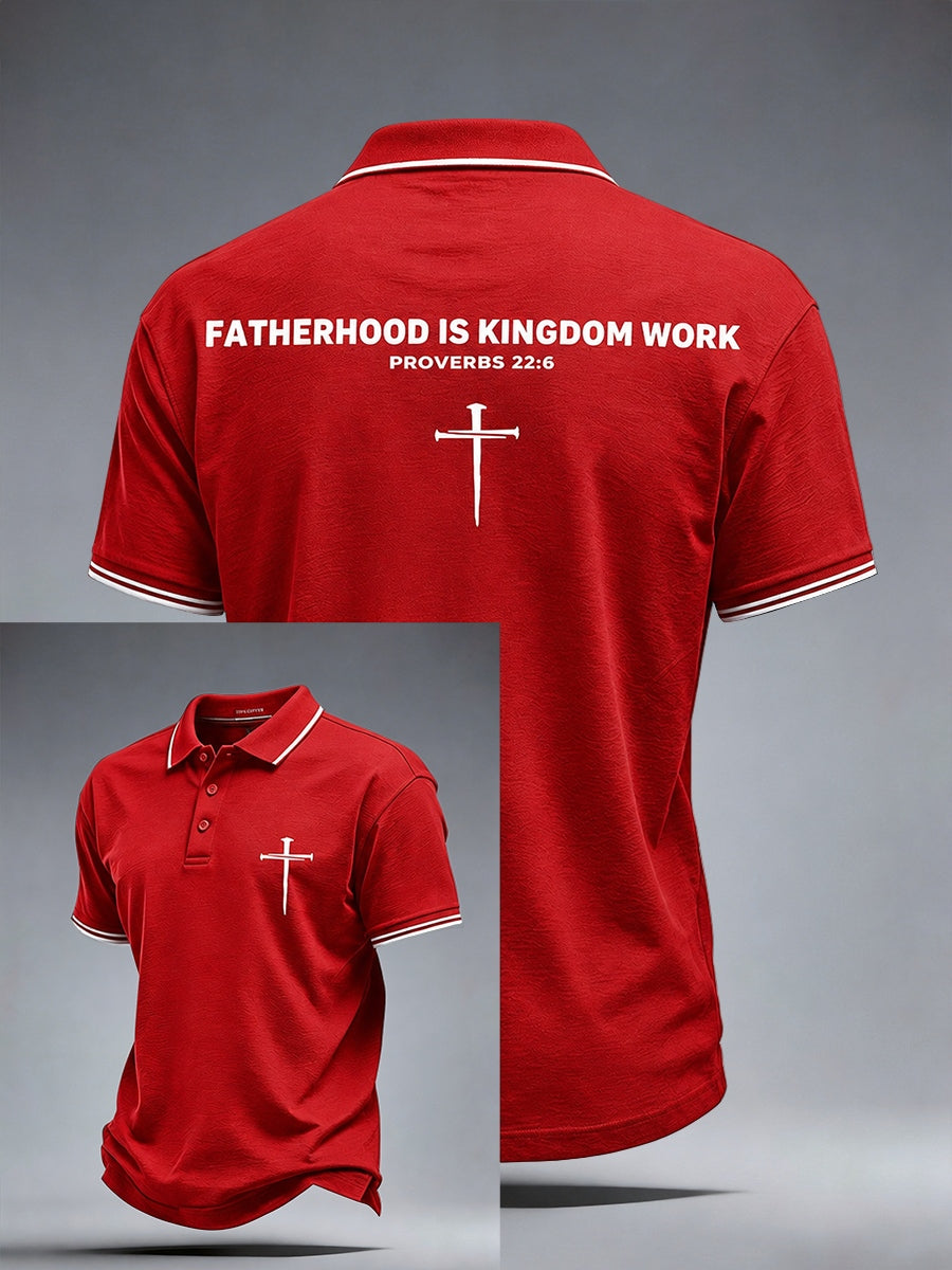 Men's Fatherhood Is Kingdom Work Polo Shirt