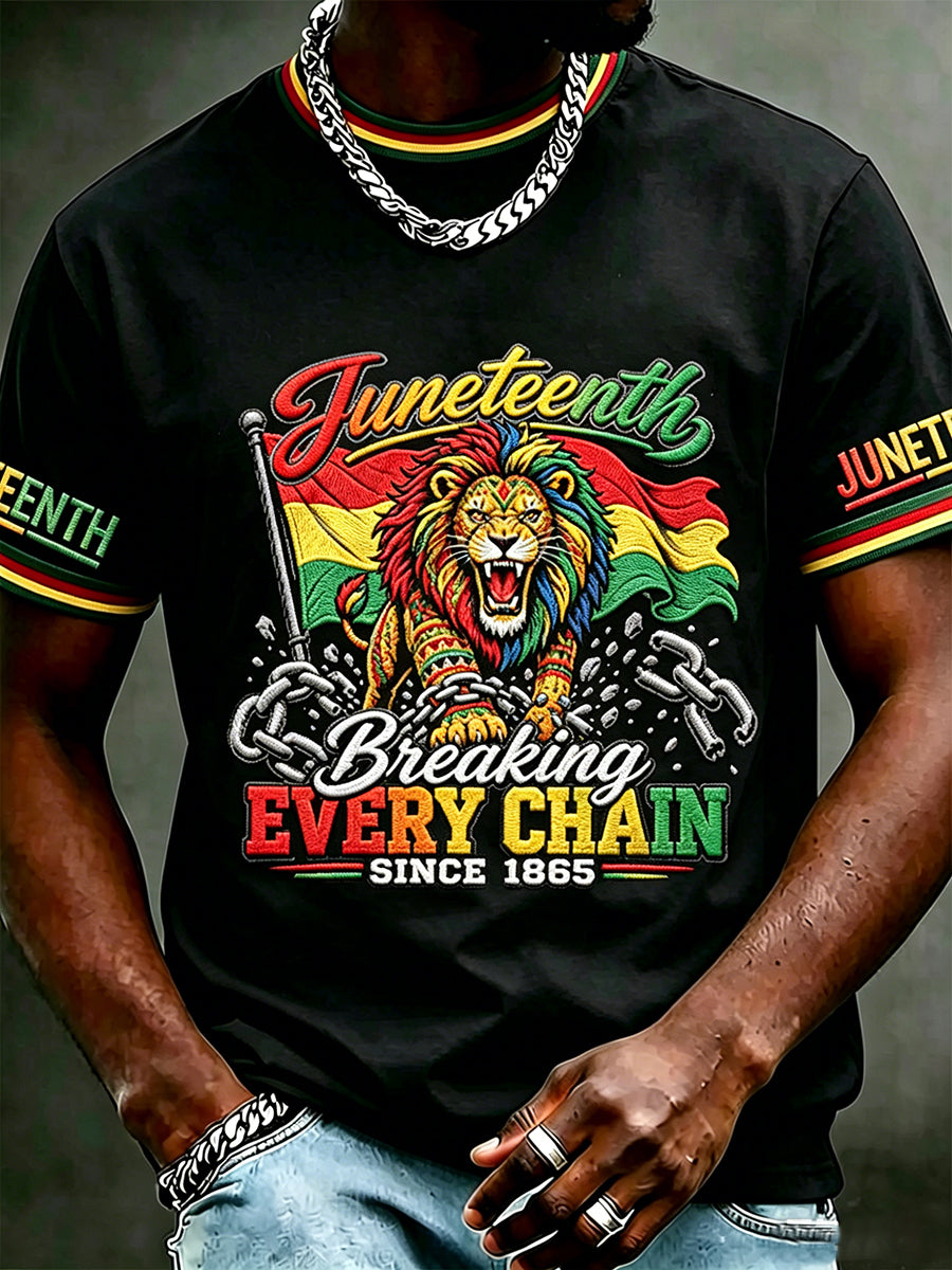 Men's Juneteenth 1865 Print Casual Short Sleeve T-shirt