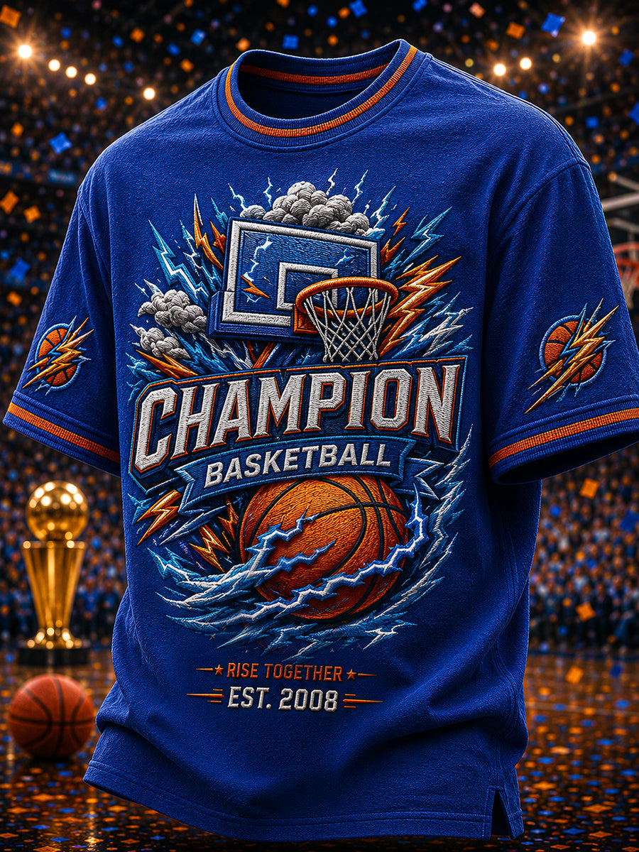 Men's Gift For Basketball Fans Print Casual Short Sleeve T-shirt