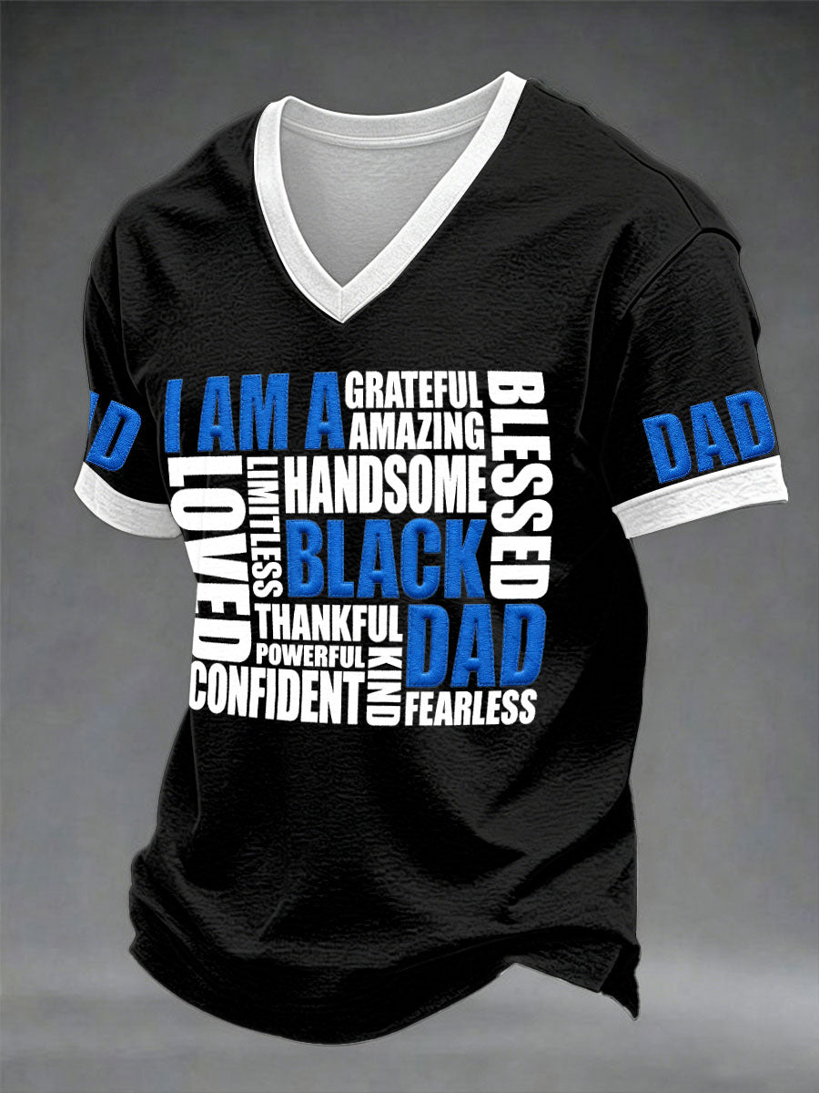 Men's “I Am A Black Dad” Father's Day Fun Casual T-shirt