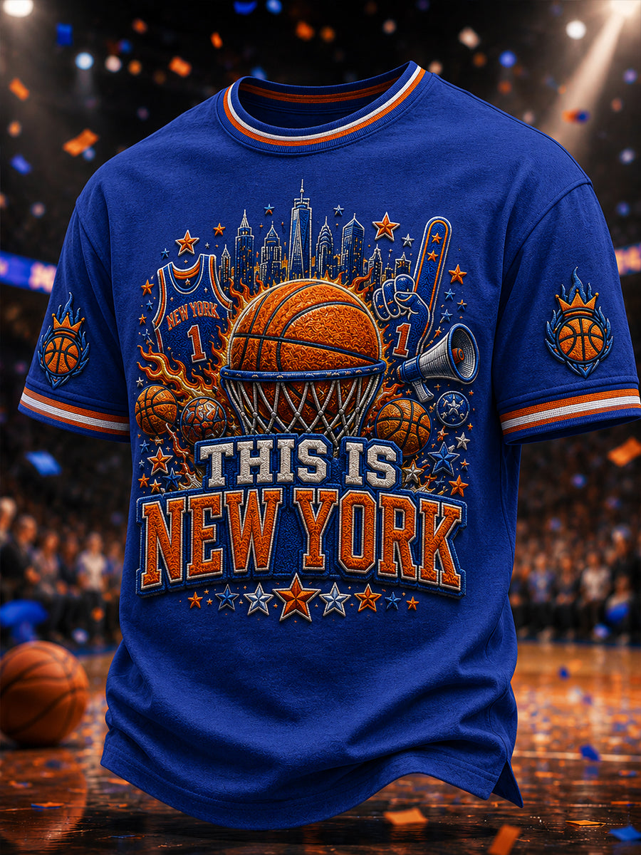 Men's Classic Basketball Fan Graphic Short Sleeve T-shirt