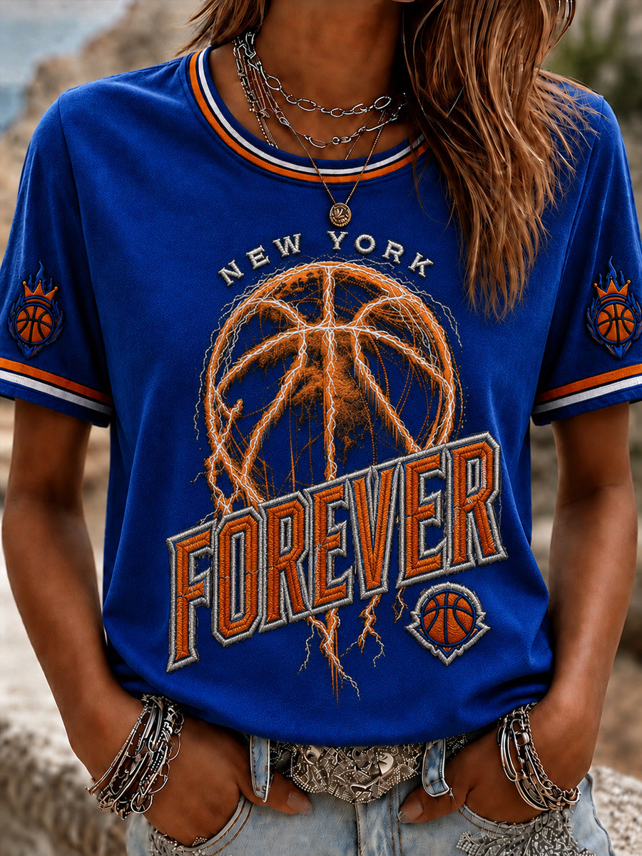 Women's Classic Basketball Fan Graphic Short Sleeve T-shirt