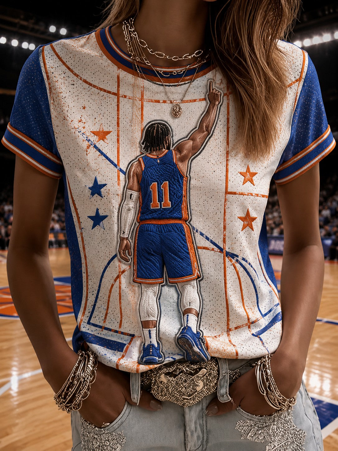 Women's New York Basketball Printed T-shirt
