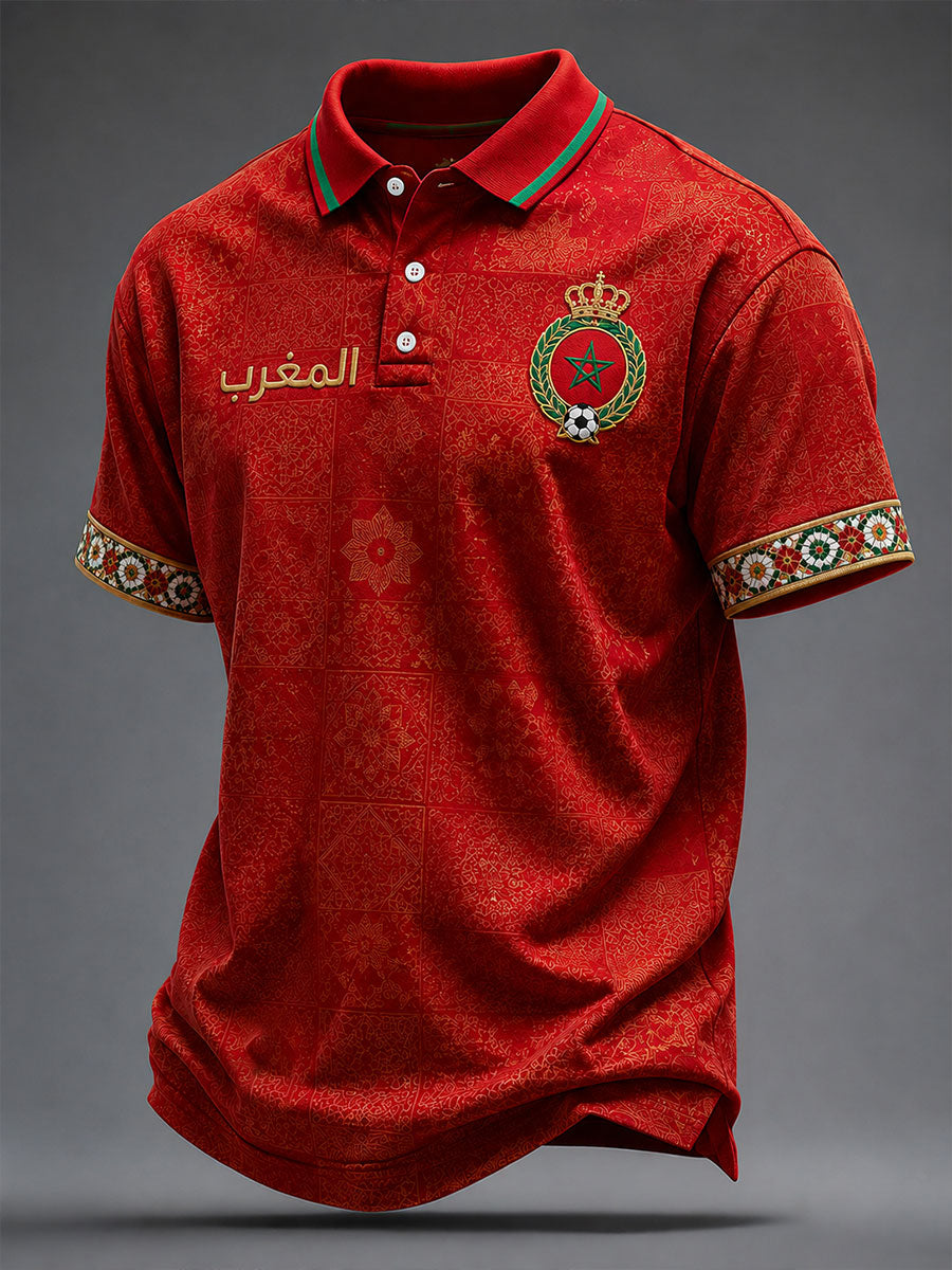 Men's 2026 Morocco Football Unisex polo shirt
