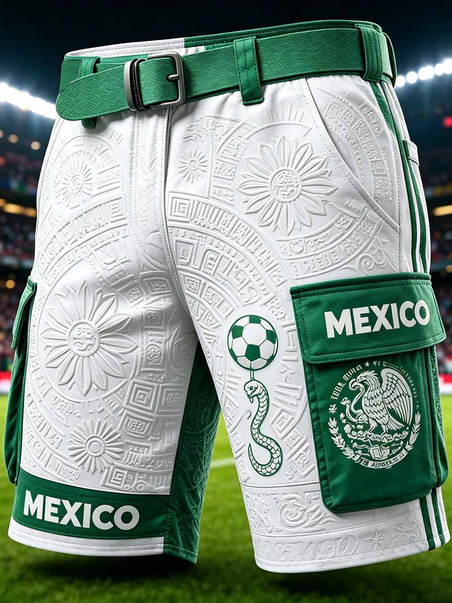 Men's Mexican Football Print Casual Work Pants