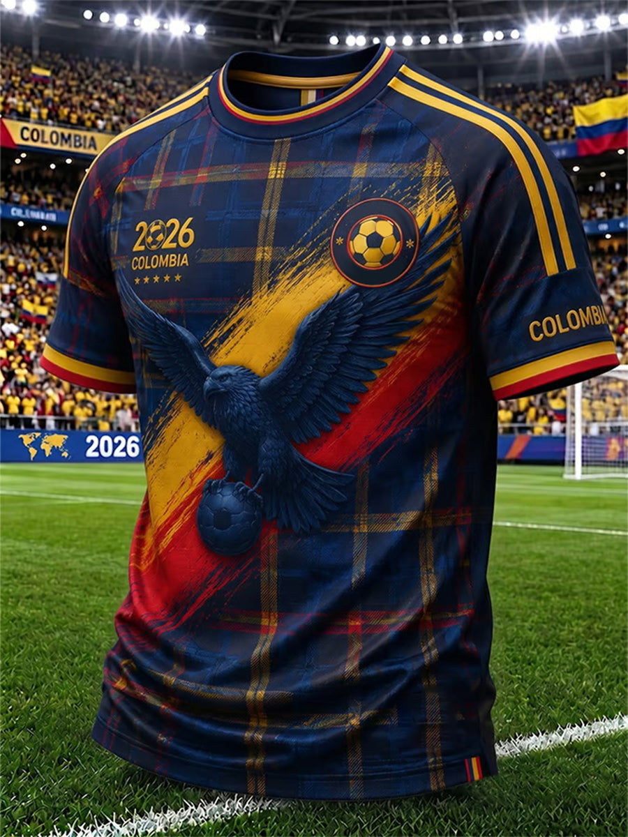 Men's 2026 Colombia Football Print Casual T-Shirt