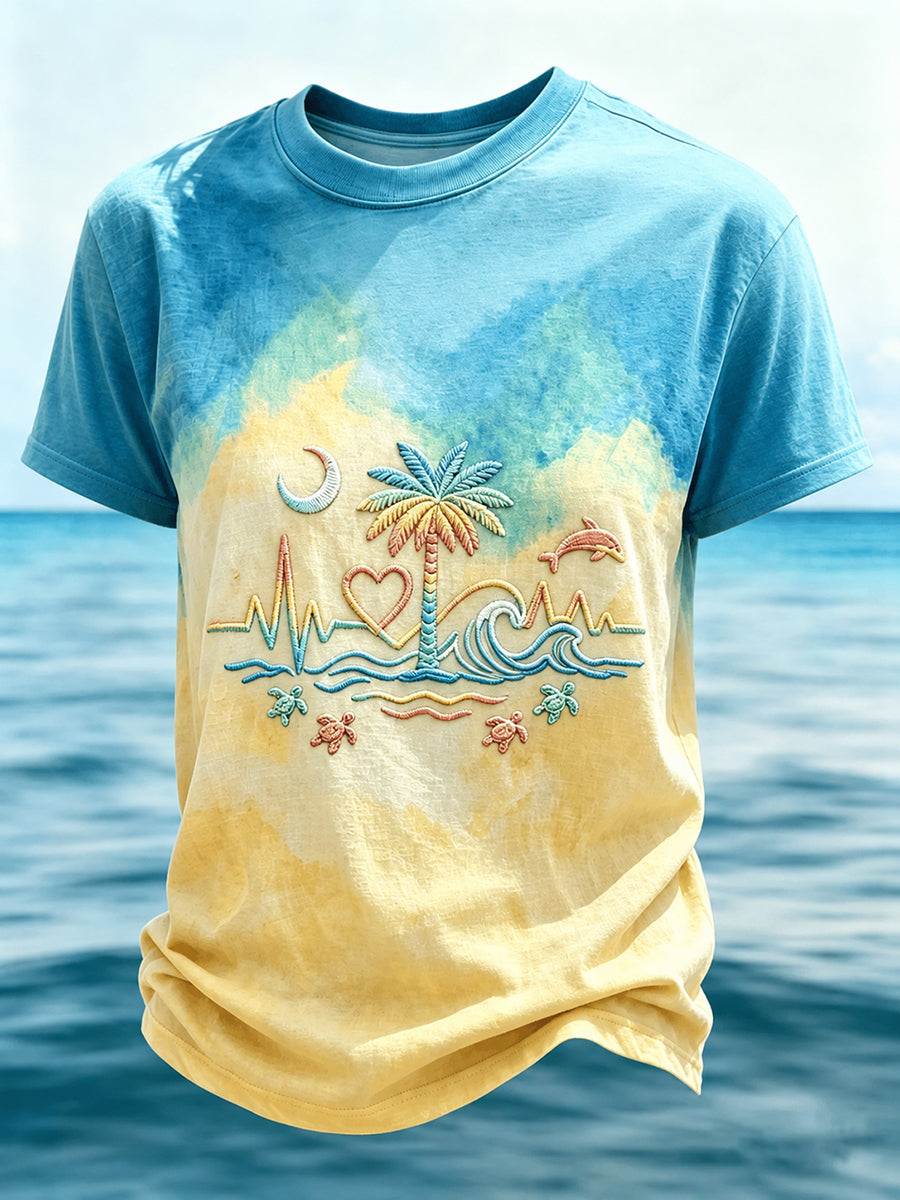 Men's Turtle Print Vacation T-shirt