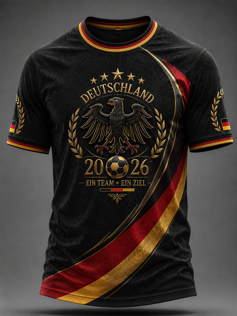 Men's Deutschland Football Fan Graphic Print T-shirt