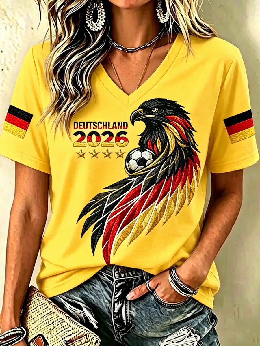 Women's Germany Football Fan Printed T-shirt