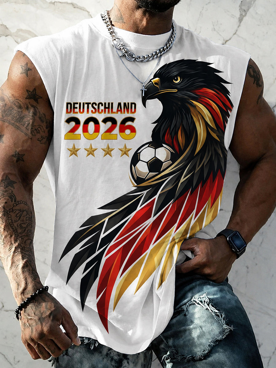 Men's German Football Fan Print Vest Top